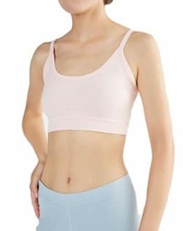 ALBERO 2 er Pack Damen Bustier Bio-Baumwolle Sport BH Top Unterhemd 6 Farben Yoga Pilates Fitness (M, rosenquarz) - 1